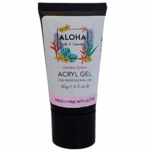 Aloha Acryl Gel UV/LED 30 gr – French Pink with Glitter (Ροζ Γαλλικού με Glitter)