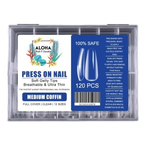 Press On Gelly Tips - Medium Coffin